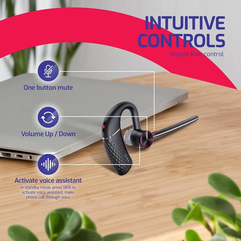 Yealink BH71 Pro Bluetooth Headset Earpiece with Charging Case, Dongle, Gold Support Plan by Global Teck