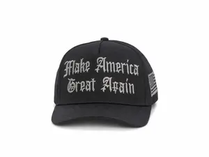 Adjustable Black Embroidered Baseball Cap Unisex Cotton Curved Brim Hat