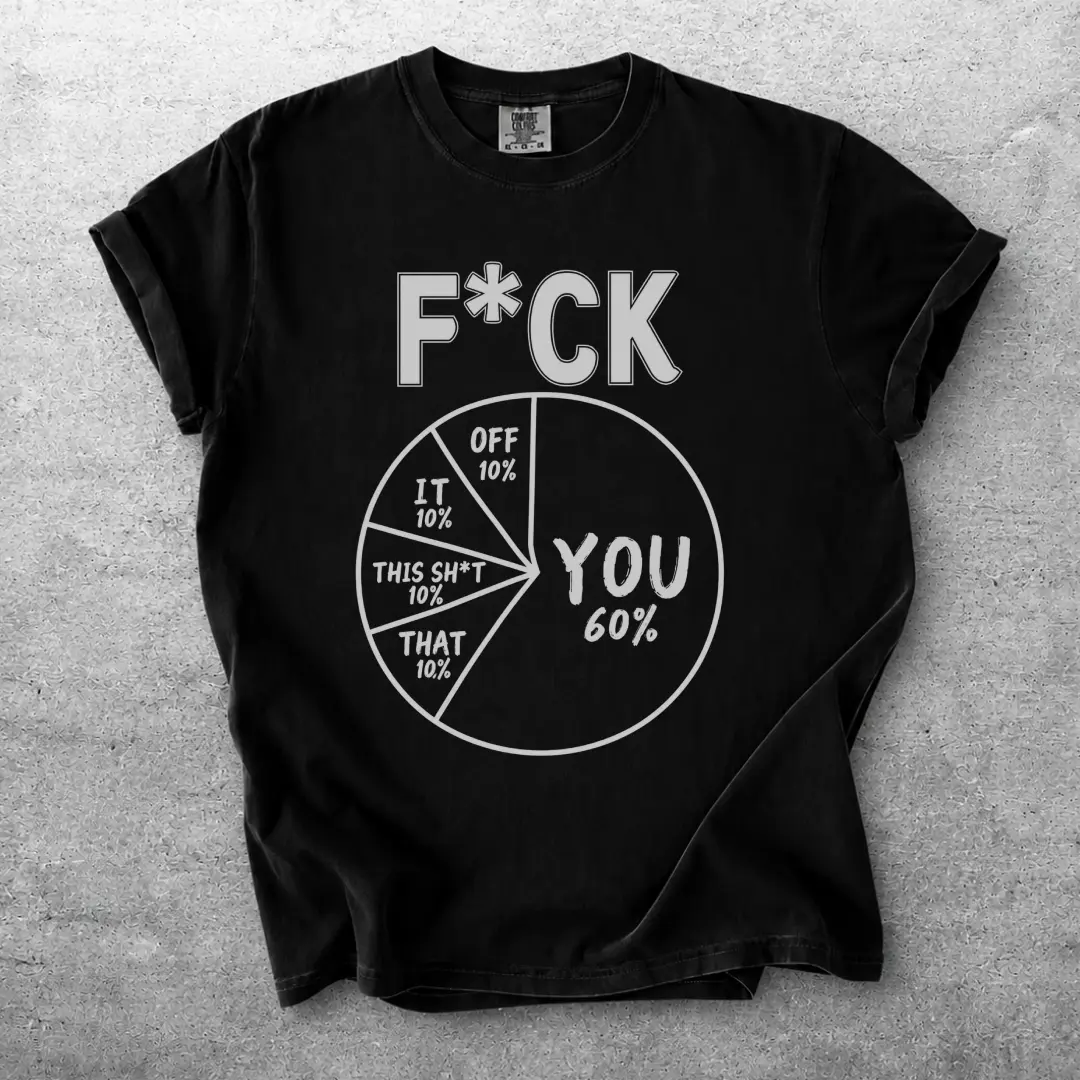 Pie Chart T-Shirt |   Funny Sarcastic Graphic Tee, Percentage Humor, Men's T-shirt Women's T-shirt Universal Size,Comfort Colors Men's T-shirt Women's T-shirt