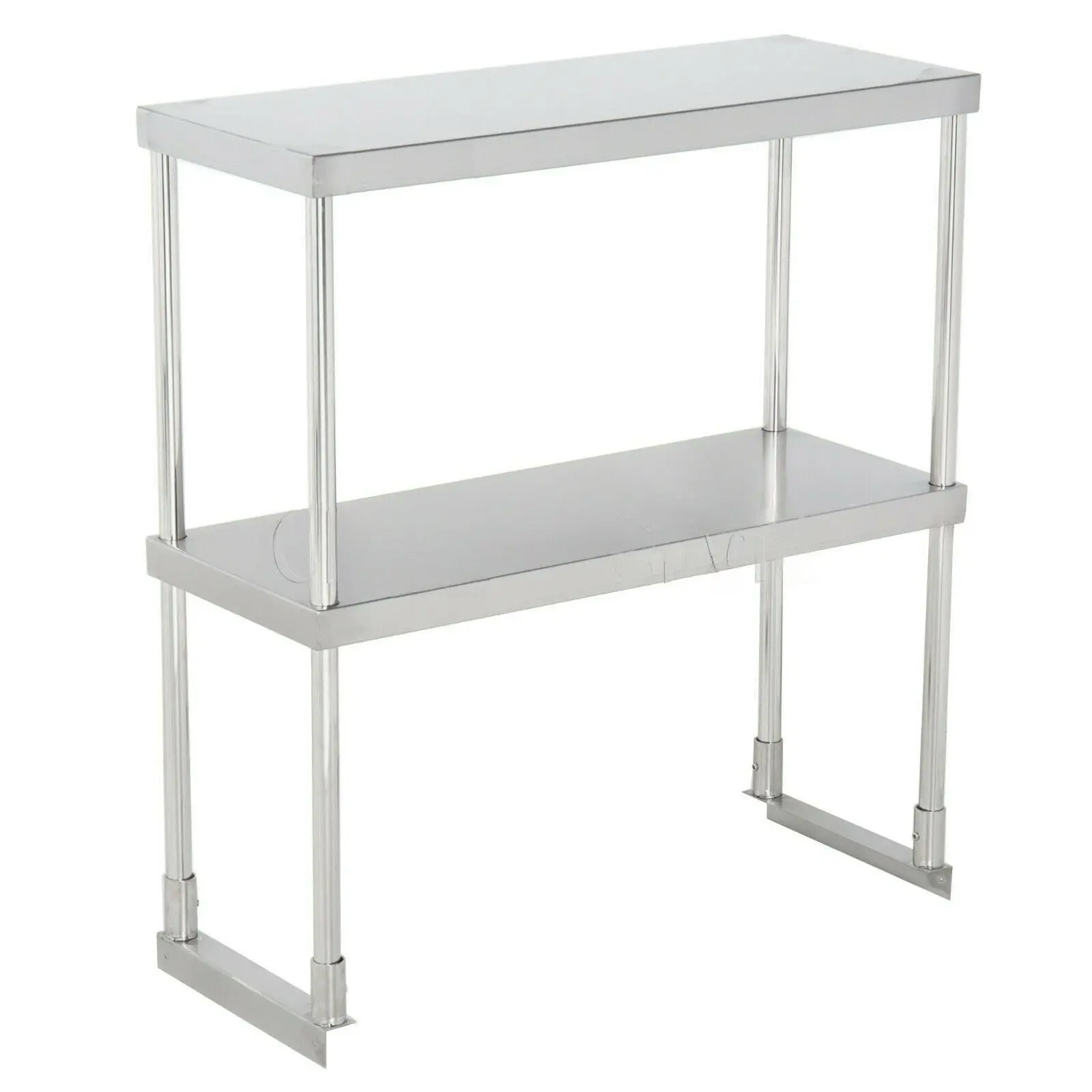 HAKKA FOOD PROCESSING 14"x30" NSF Stainless Steel Double-Deck Overshelf, for Commercial Prep Tables & Restaurant Kitchen Storage