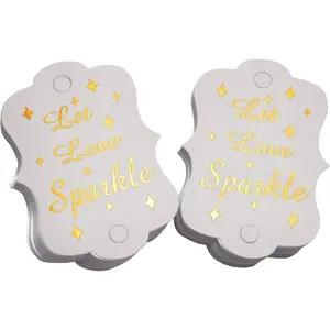 100 Pack  Foil Wedding Tags, Send Off Tag Wedding Favor Tags Exit Tag