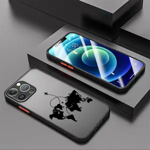 Phone Case - World Map Planes, Travel Case for iPhone 17 PRO MAX and iPhone 16 15 14 13 12 11 PRO MAX PLUS and iPhone 16E 17 AIR Series Mobile Phone Case, Soft Cover