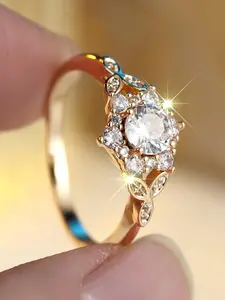 Vintage Exquisite Artificial Gemstone Ring, Retro Style Ring for Women, Fashion Jewelry Accessories for Party, Daily Clothing Decor, Birthday Gift