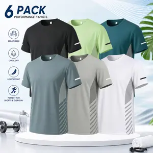 Men’s Athletic Fitted Gym T-Shirts - Breathable Workout Shirt, Lightweight Thin Sporty Sports Tops, Summer Outdoor Fitness Running Multi-Piece Set