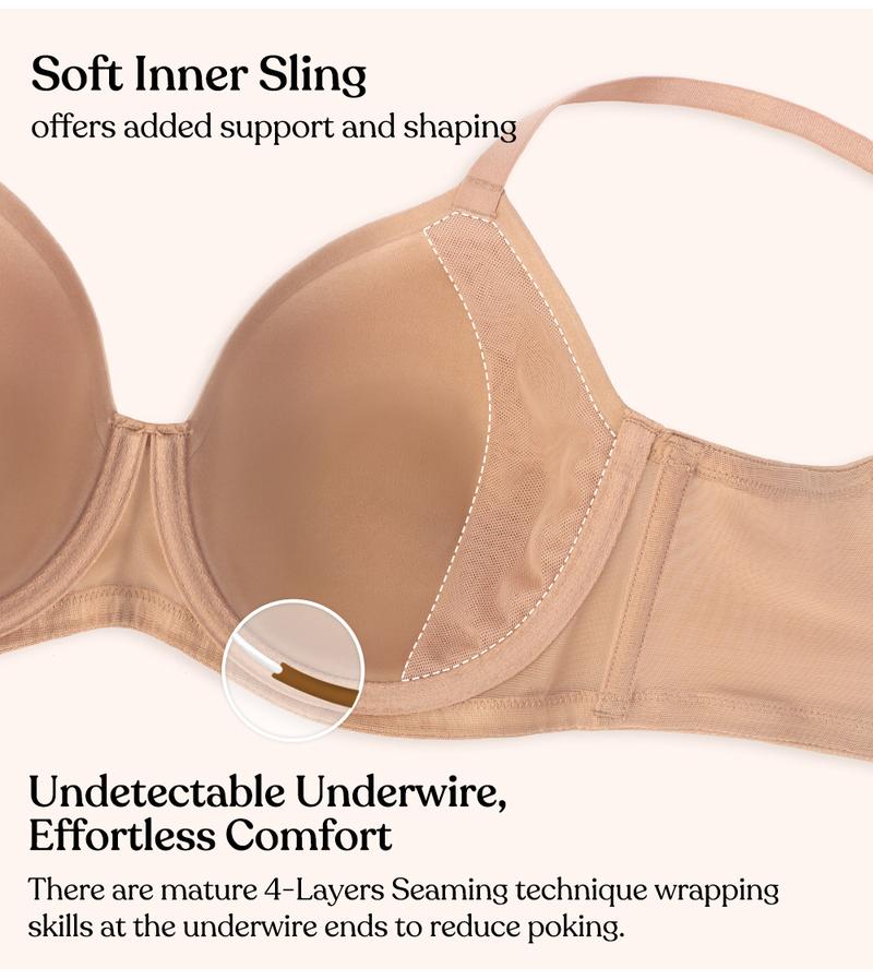 HSIA AirMesh honeycomb-cup Plus Size Full Coverage Mesh Lightly Padded Lined Adjustable Straps Underwire T-Shirt Bra TikTokShopBlackFriday