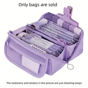Large Capacity Learning Pencil Case, Multifunctional Desktop Organization Stationery Box, Portable Gift for Boys & Girls