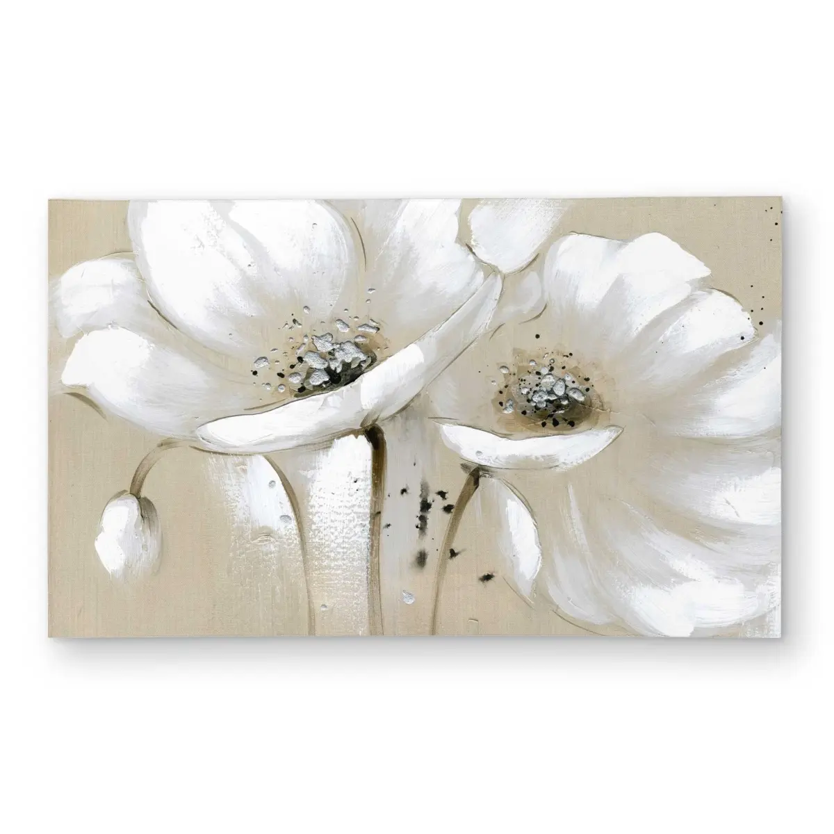 212 MAIN 3x5 ft. White Abstract Wild Flowers Rectangle Area Rug - Contemporary Weatherproof Outdoor Decor, Floral Design, Modern Abstract Area Rug, Abstract Area Rugs
