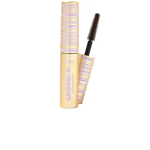 tarte Travel-Size Tartelette XL Tubing Eyelash Mascara - Brown Cosmetic Makeup Product, Vegan 24hr Smudge Proof Lash Enhancer, Biotin-Infused Conditioned Lashes, No Red 40 Formula