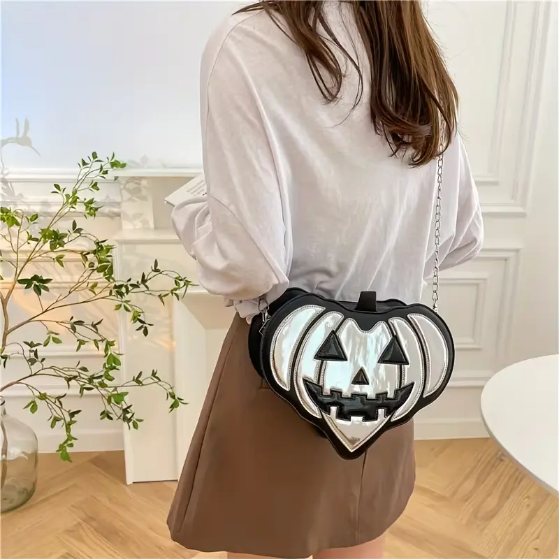 Fashionable Halloween Women'S Pumpkin Shoulder Bag, Unique Devil Crossbody Bag