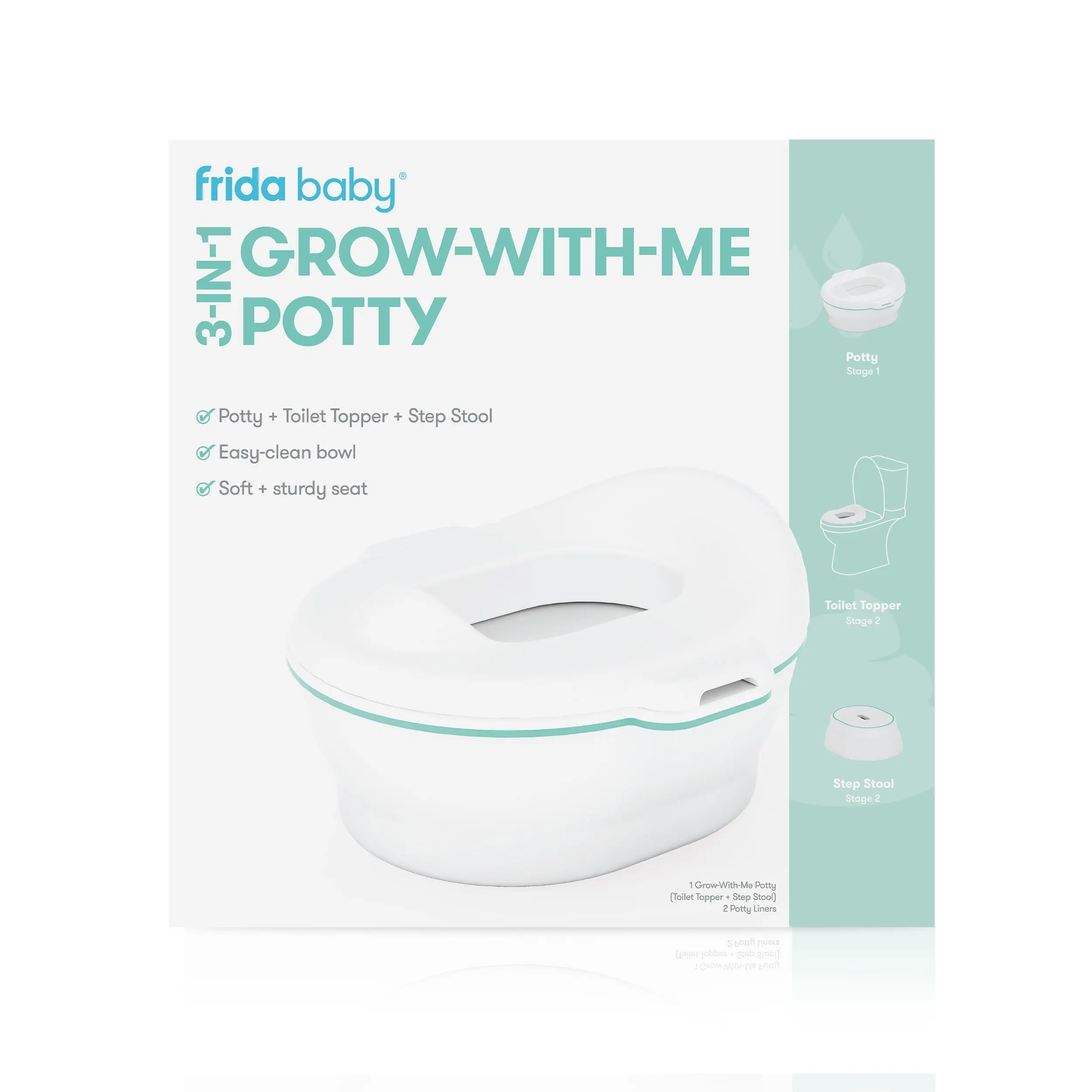 Frida Baby 3-in-1 Grow-With-Me Potty with Toilet Topper and Step Stool, Includes...