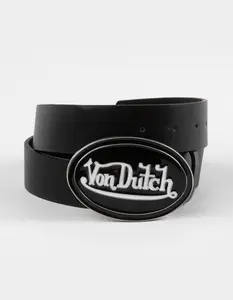 VON DUTCH Mens Enamel Plaque Buckle Belt VON DUTCH Mens Enamel Plaque Buckle Belt