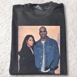 Vintage Aaliyah And DMX Graphic Tee - King And Queen Merch - Album Cover - Printed Graphic Tee For Gift - Music Shirt - Top Menswear Womenswear Streetwear Cotton Comfort