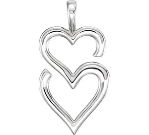 Double Heart Pendant | Silver | Unisex