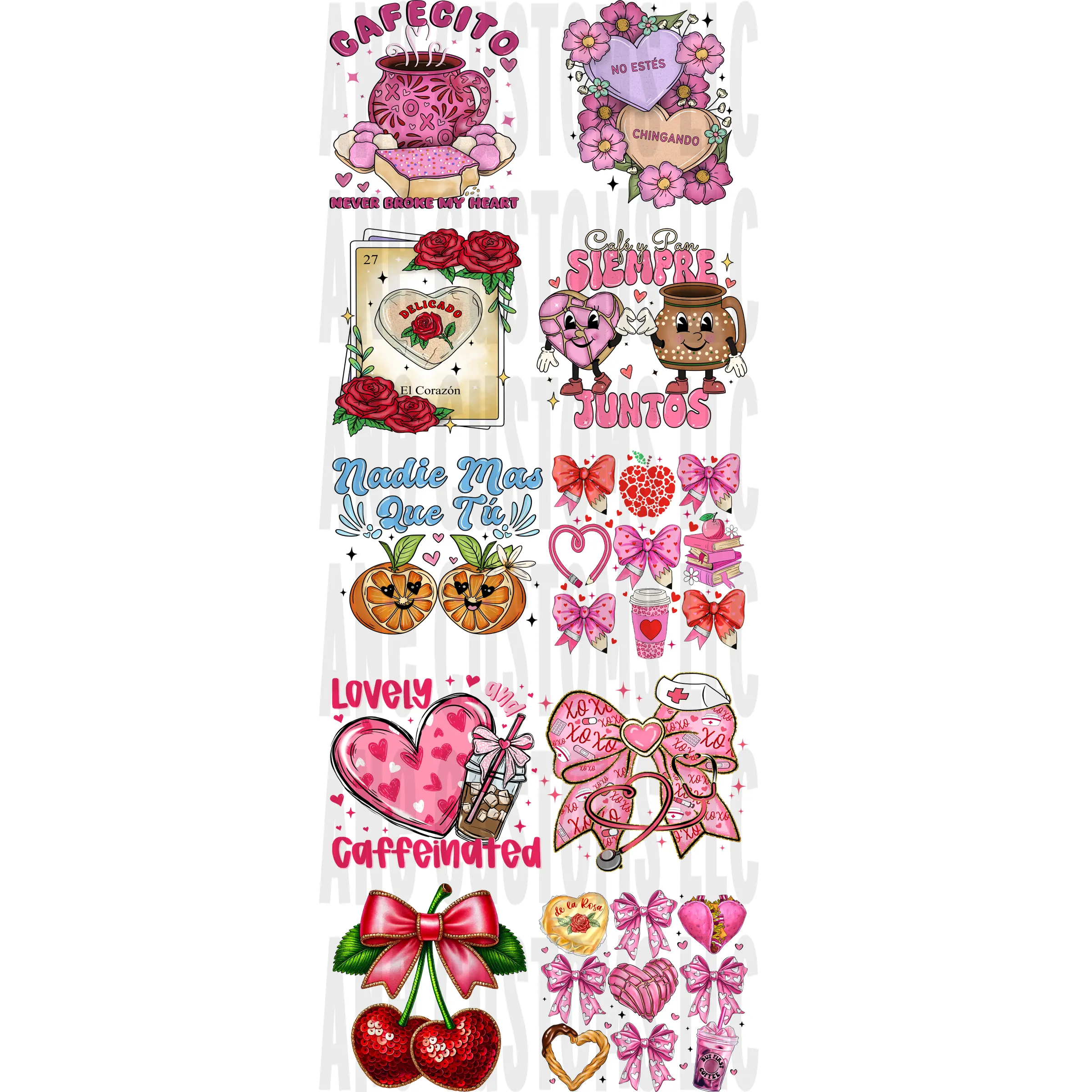 hispanic valentines #4 gang sheet