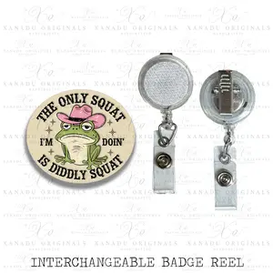 Diddly Squat Interchangeable Badge Button with Reel Option