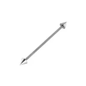 Spike Ends Industrial Barbell - 316L Stainless Steel