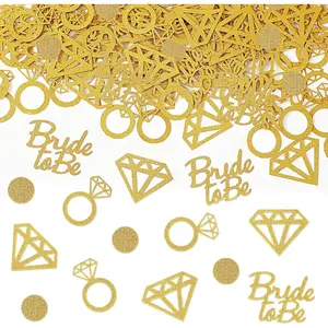 Wedding Confetti Bridal Shower Decorations Bride to Be Confetti  Ring and Circle Glitter Paper for Wedding Bachelorette Bridal Engagement Party Decor Table Scatter