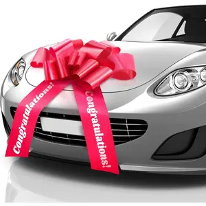 - Congratulations Car Bow - Red, 23 Inch - Giant Car Bow Pre-Printed w/Congratulations - Large Gift Wrapping for Huge Present