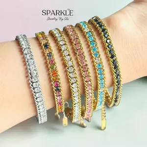 Pop Luxe Tennis Bracelet | Stainless Steel 18k plated 