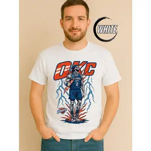 OKC Basketball Shirt – Oklahoma Slam Dunk Tee, Loud City Thunder Shirt, Vintage Skull Dunk Graphic, OKC Fan Game Day Shirt