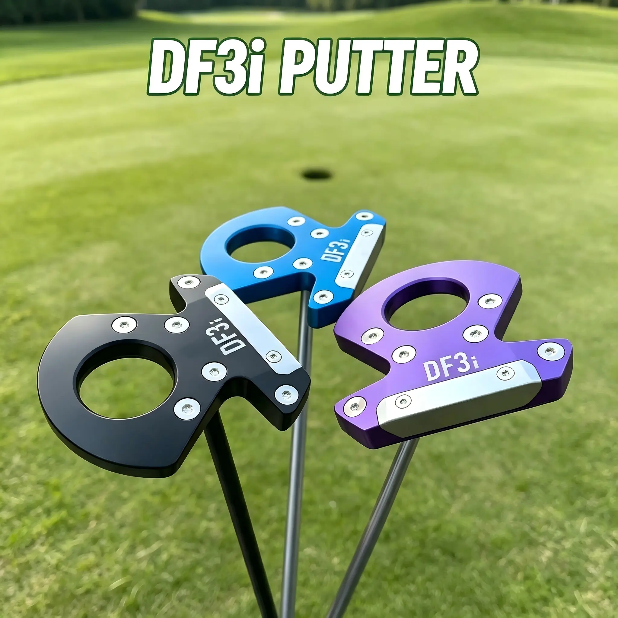 DF3i Mallet Golf Putter - Game-Changing, High-Forgiving, Stable, Low-Gravity Golf Club for All-Level Golfers Hot Metal