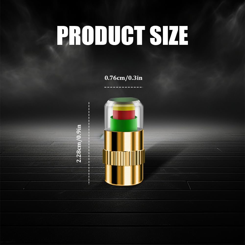 4pcs Tire Pressure Monitoring Caps Copper Core Sensor Indicator for Car Low Pressure Detection Alerts Hardware Industrial Detector
