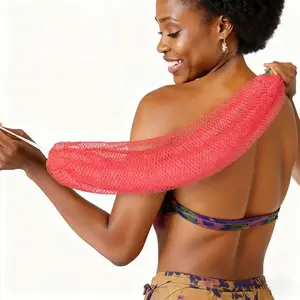 2 PCS Authentic African Exfoliating Sponge,Back Scrubber, 45inch Long, for Normal to Sensitive Skin, for Daily use, Sky Collection
