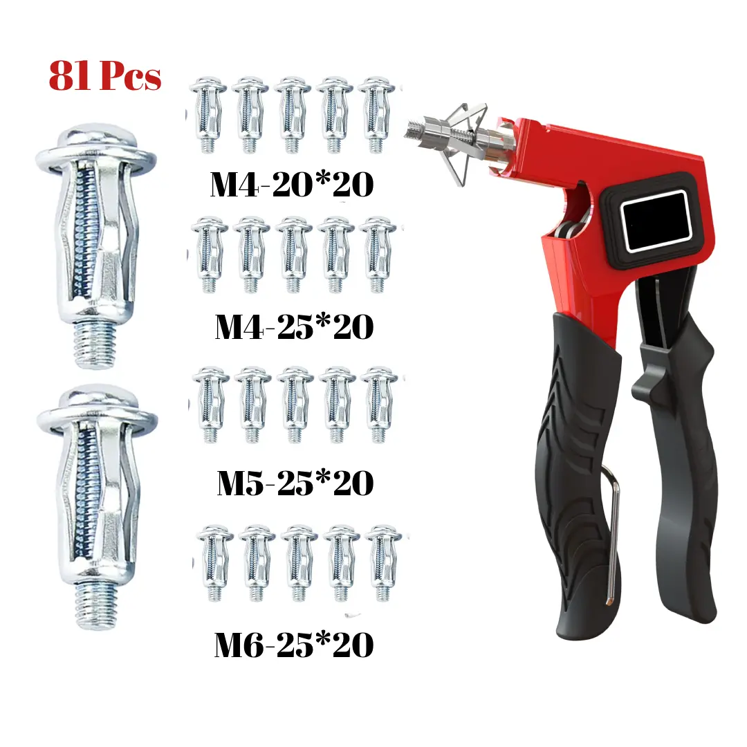 80 PCS Expansion Screw Petal Nut, M4-20, M4-25, M5-25, M6-25 Petal Shape Metal Nut, Jack Nuts with Screws for Installation License Plates, Hollow Wall Iron Skin Line, Billboards (Assortment) (80PCS) toolupgrade