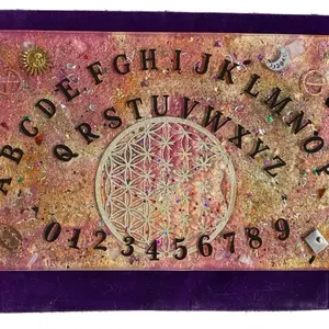 Orgone Spirit Board High Vibrational Divination Healing Tool with Crystals Rose Quartz Amethyst Sacred Geometry Symbols for Communication with Guides Angels and Loved Ones
