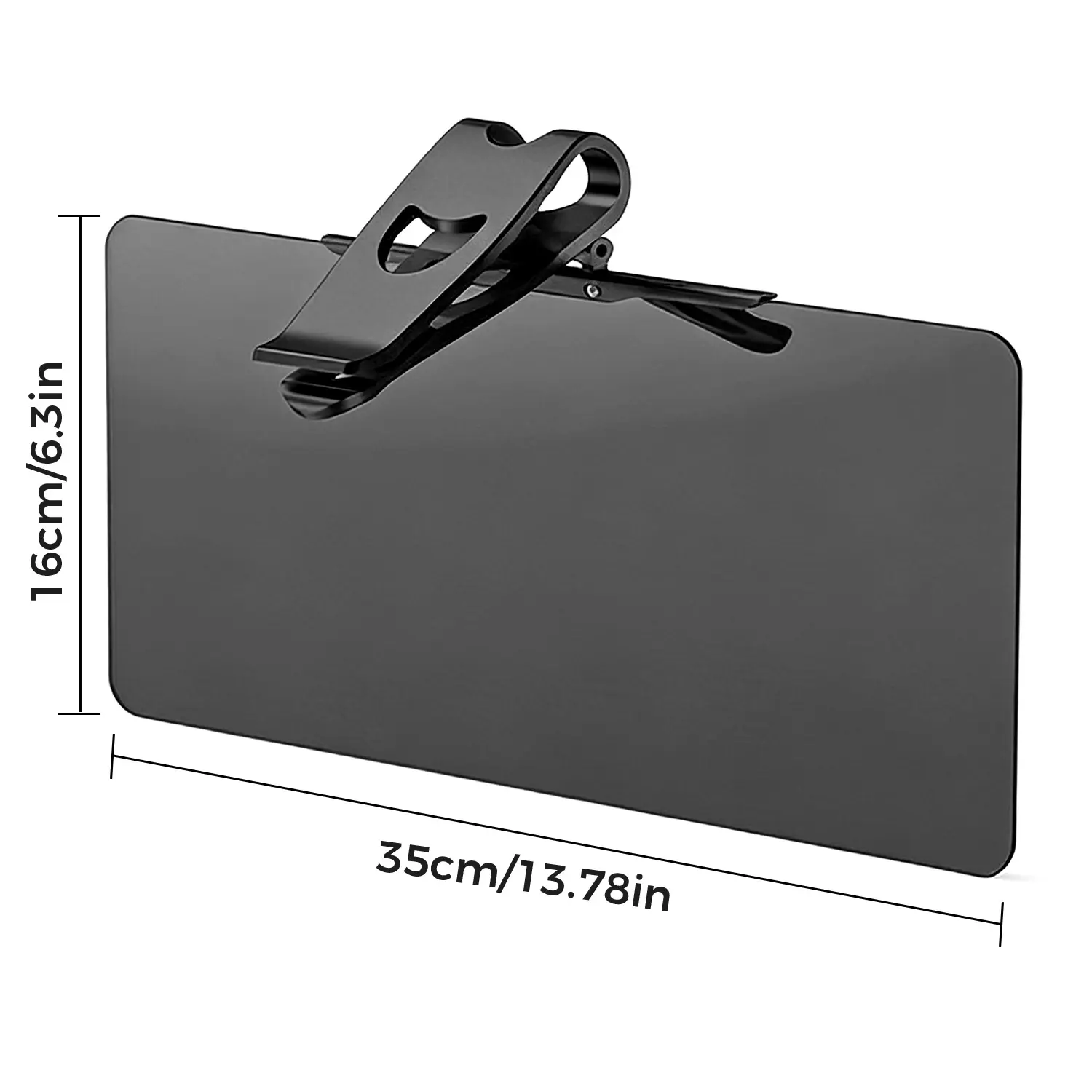 Day and Night Anti-Glare Visor， 350x160mm HD Acrylic  Night Vision Driving Anti-Dazzle Shield, UV Protection Sun Glare Blocker for Car Windshield, Universal Clip-On Car Visor Extender for Sun Glare Headlight Protection