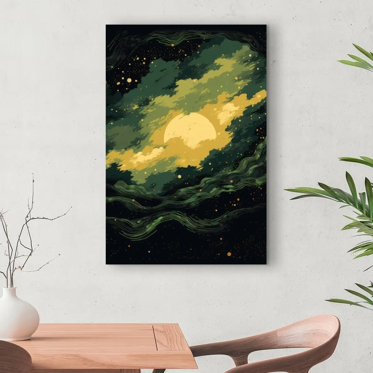 212 MAIN Cloudy Star Green Artistic Nature Poster Print, 24x36 in Wall Decor, Home Aesthetic Accent, Thoughtful Gift Option, Decor Inspo for Room Enhancement