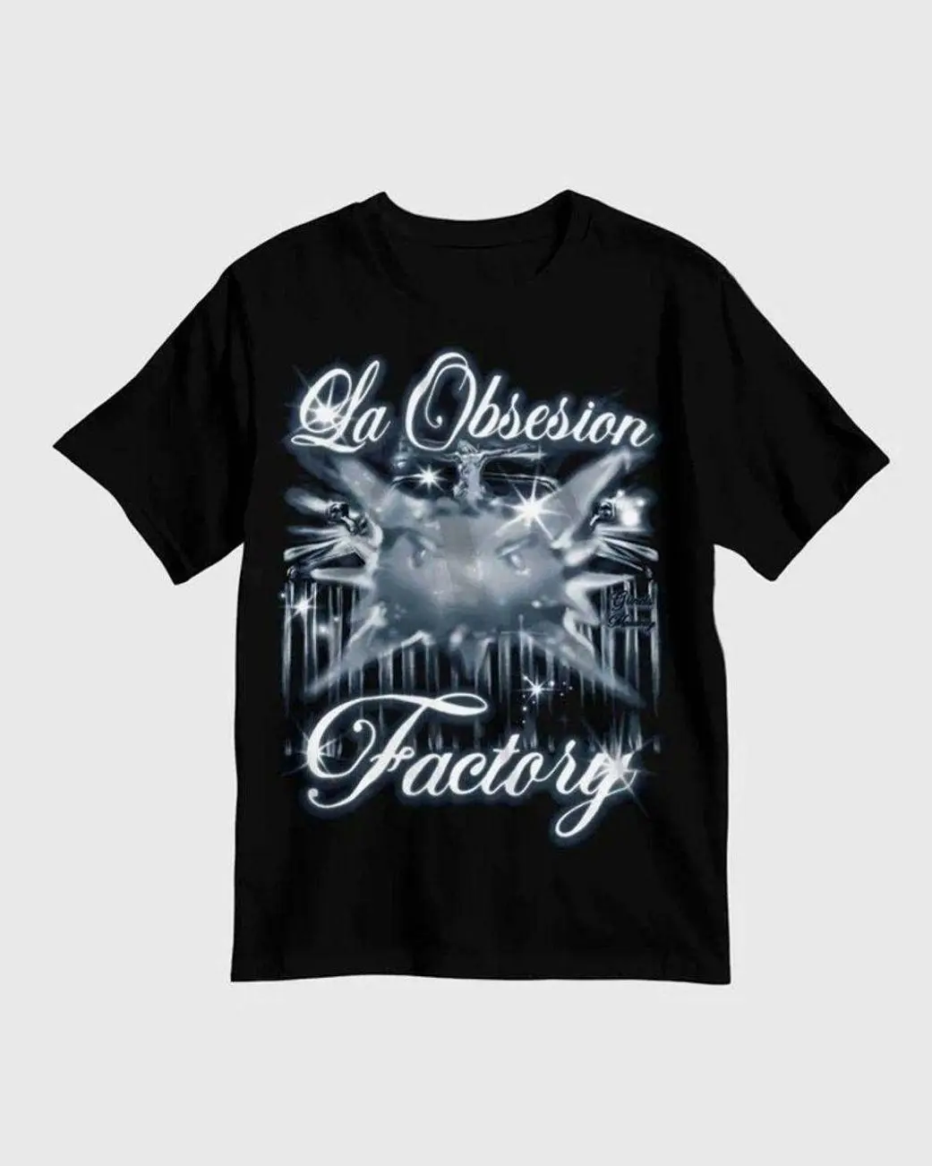 La Obsesion Factory T-Shirt, Y2K Airbrush Graphic Tee, Vintage Streetwear Shirt, Gothic Chrome Aesthetic Tee, Oversized Unisex Fashion Graphic T-Shirt BIO ZHG FPK E0Q