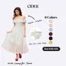 Cider Maxi Dress with Nude Lining for Sheer – Off-Shoulder Knotted Floral Lace Elegant Romantic Women's Wedding Guest Date Night Gown, Flared Regular Fit Long Dress SohoChic