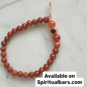 Sunstone Bracelet with Carnelian Beads and Protection from Evil Eye Charm for Spiritual Well-being