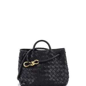 Pre-owned Bottega Veneta Leather Top Handle Bags Andiamo Top Handle Bag Intrecciato Nappa Small by Rebag