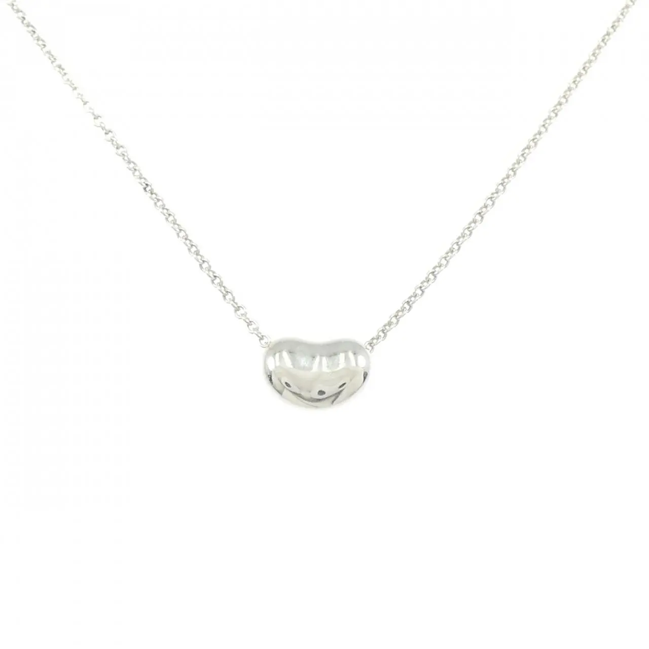 Pre-owned Tiffany & Co. Sterling Silver 925 (Ag925) Small Leather Goods Bean 925 Silver Necklace