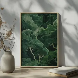 Sage Green Wall Art – Japandi Wabi-Sabi Poster, Minimalist Forest Print, Nature-Inspired Decor, Unframed Poster, Zen Home Decor, Minimalist Art