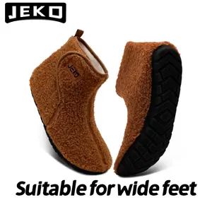 JEKO House Slippers - Wide Feet Slippers for Women Men Soft Fuzzy High-Top Indoor Slip-Ons Anti-Slip Warm Flexible for Home Use & Indoor Exercises Flipflop Footwear