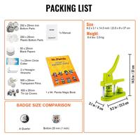 0.98 inch/25mm with 500PCS Buttons Parts - Green