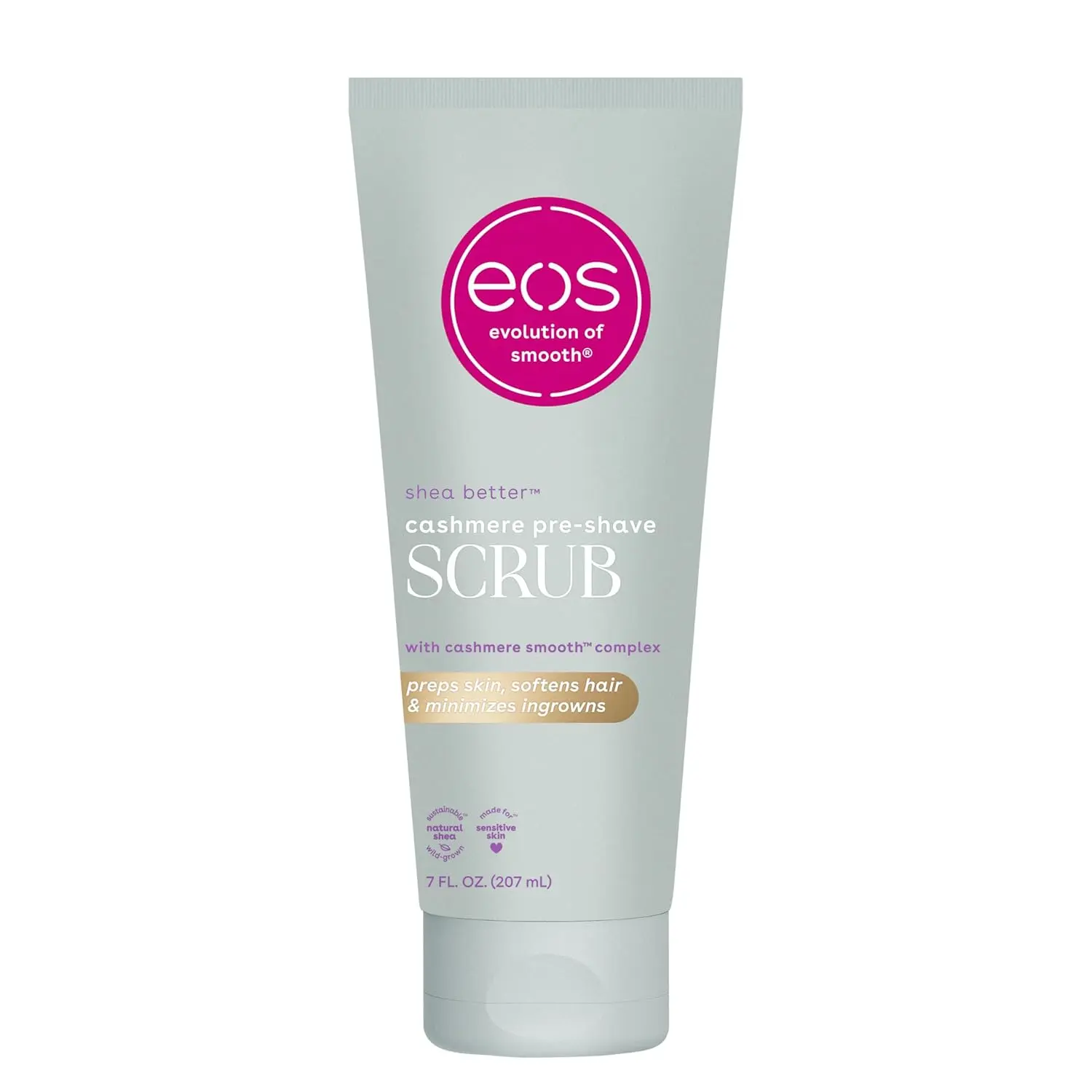 eos Cashmere Skin Collection Pre-Shave Scrub - Vanilla Cashmere, Exfoliating Body Scrub, Hydrating, Shea Sugar, 7 fl oz
