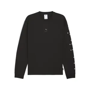 PUMA Mens House Of Graphics Crew Neck Long Sleeve Shirt Casual Tops Casual - Black