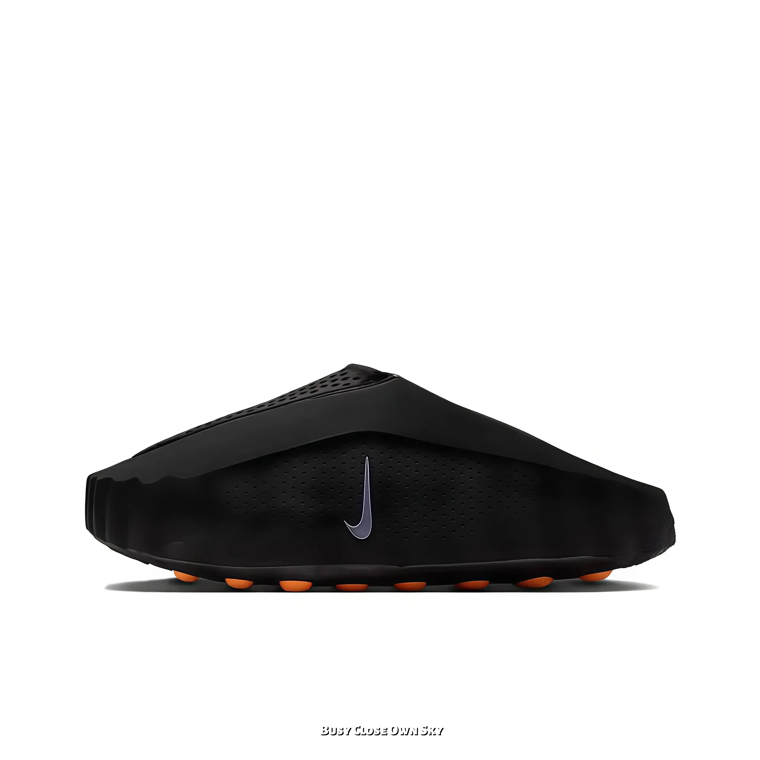 Black Slip-On Mule Sports Slippers | Street Summer Vibe | Breathable Perforated Upper | Cushioned Sole | Non-Slip Particle Outsole | Men & Women Available | Multiple Sizes | Daily Casual | Pre-Training Footwear