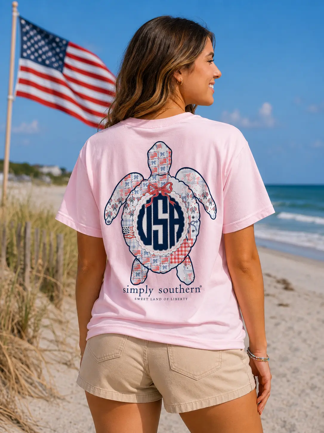 Simply Southern USA Turtle Peony T-Shirt