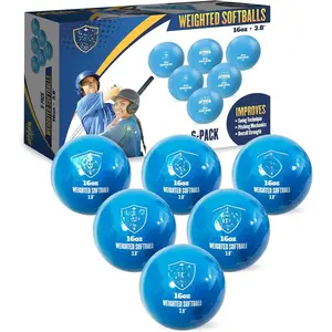 Weighted 16 oz  Softballs - Hitting & Pitching for  Skill Levels - Improve Power and Mechanics with Weighted Softball  Balls, 3.8" Diameter, Set of Six Balls