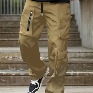 Men's fashionable work pants, spring and autumn American fashion straight-leg long pants, new versatile multi-pocket trendy sports long pants