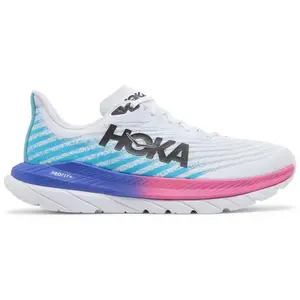 Hoka One One Mach 5 White Scuba Blue Pink 1127893-WSBB Men's Fashion Shoes New