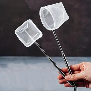 1 piece of fine net fish tank fishing net - made of durable PP material, with a retractable handle for easy capture and operation
