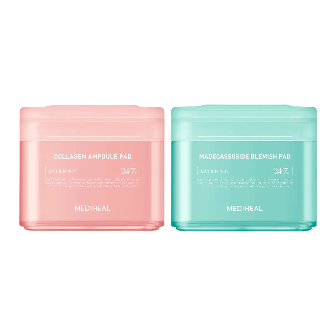 Mediheal Nourishing + Calming tonerpad Collagen Madecassoside Dry skincare set Ampoule Blemish