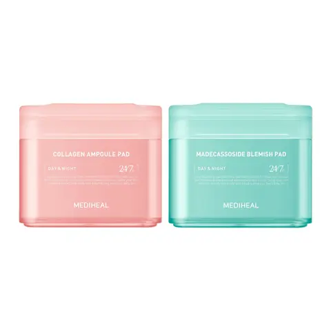 Mediheal Nourishing + Calming tonerpad Collagen Madecassoside Dry skincare set Ampoule Blemish