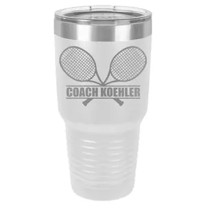 Tennis Team Tumbler — 30-oz Custom Coach Gift — Grand Slam Style